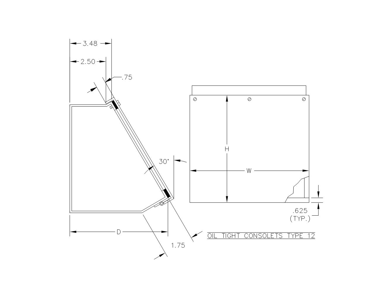 TYPE 12 PAINTED HINGED COVER OIL-TIGHT CONSOLE - Image 2