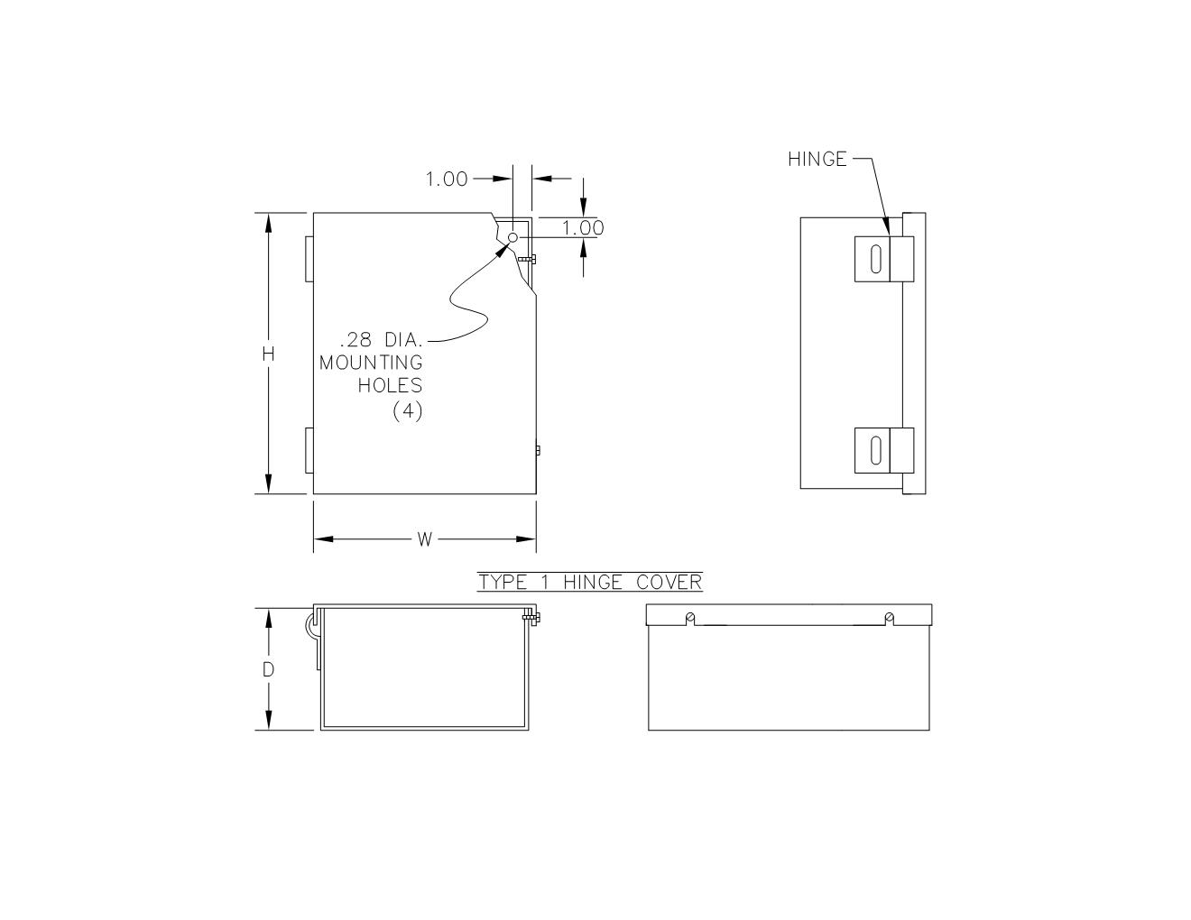 TYPE 1 GALVANIZED HINGED COVER BOX NO KO'S - Image 2