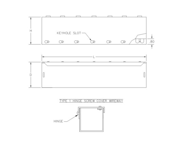 TYPE 1 PAINTED HINGED COVER WIREWAY NO KO'S - Image 2