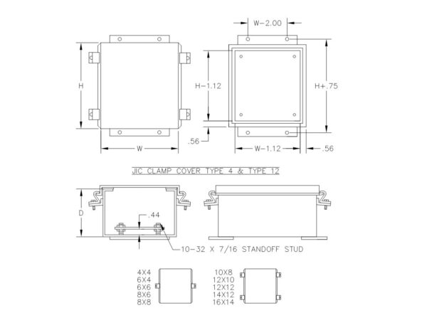 TYPE 4 & 12 PAINTED GALV JIC CLAMP COVER BOX W/ PANEL - Image 2
