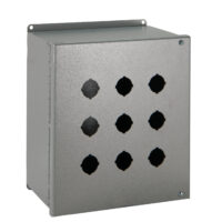 TYPE 12 PAINTED XL MINIATURE PUSH BUTTON ENCLOSURE W/HINGED COVER & PANEL