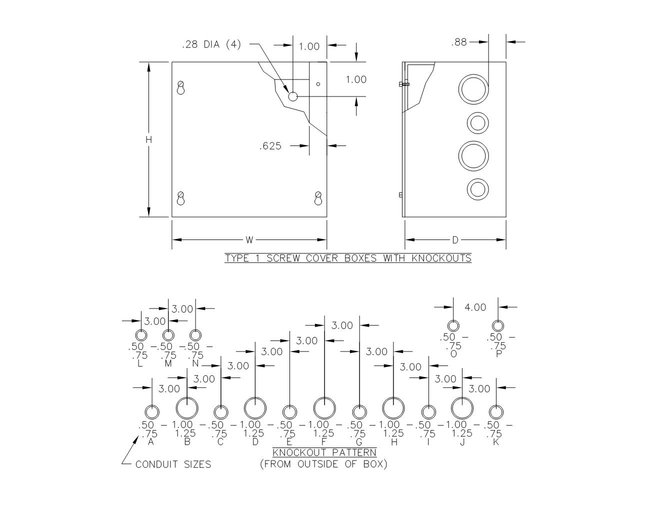 TYPE 1 GALVANIZED SCREW COVER BOX WITH KO'S - Image 2