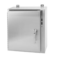 TYPE 4X 304 STAINLESS STEEL SINGLE DOOR FLANGE-MOUNT DISCONNECT ENCLOSURE W/ 3 POINT LATCH & EBOX 3S PADLOCKING HANDLE