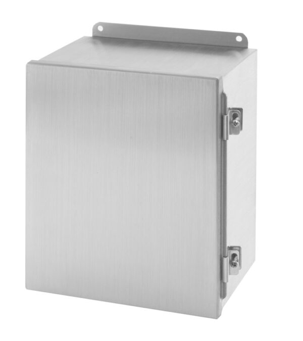 TYPE 4X,12 304 STAINLESS STEEL HINGED COVER ENCLOSURE W/ CLAMPS