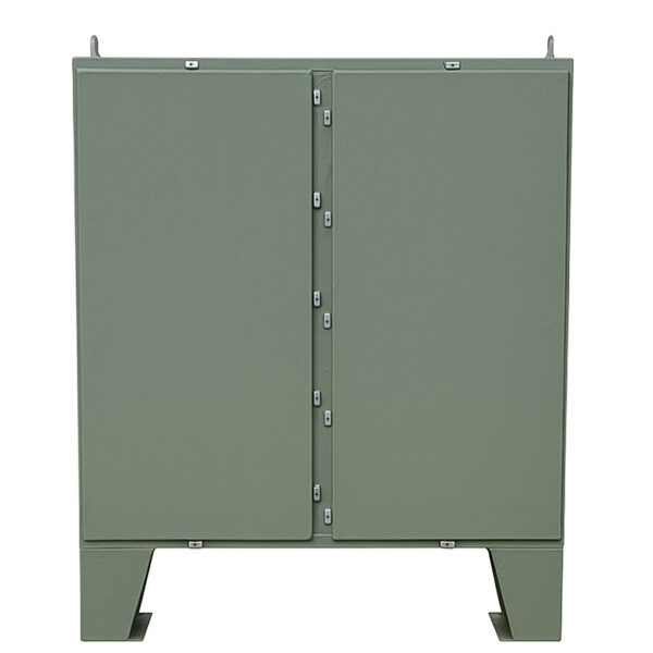 TYPE 4 PAINTED DOUBLE DOOR FLOOR MOUNT HINGED ENCLOSURE W/ CLAMPS