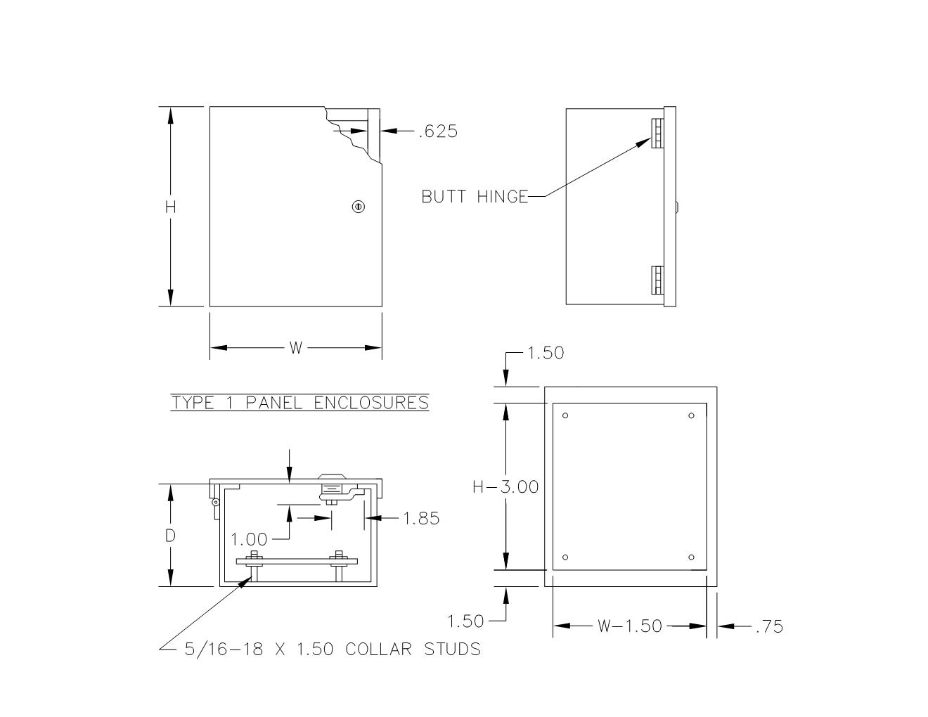 TYPE 1 PAINTED HINGED ENCLOSURE W/ COINTURN LATCH & PANEL INSTALLED - Image 3