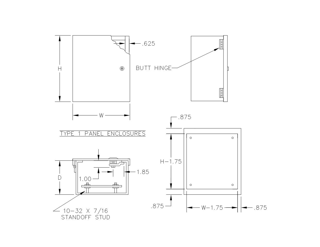 TYPE 1 PAINTED HINGED ENCLOSURE W/ COINTURN LATCH & PANEL INSTALLED - Image 2