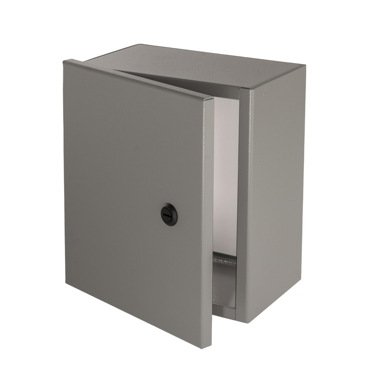 TYPE 1 PAINTED HINGED ENCLOSURE W/ COINTURN LATCH & PANEL INSTALLED