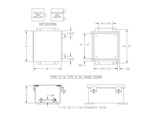 TYPE 4/12 PAINTED JIC CONTINUOUS HINGE ENCLOSURE W/ PANEL - Image 2