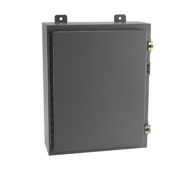 TYPE 12 SINGLE DOOR PAINTED WALL MOUNT HINGED COVER ENCLOSURE W/ CLAMPS