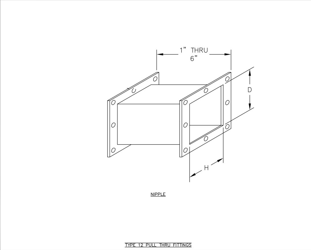 TYPE 12 PAINTED NIPPLE FOR JIC PULL THRU WIREWAY - Image 2