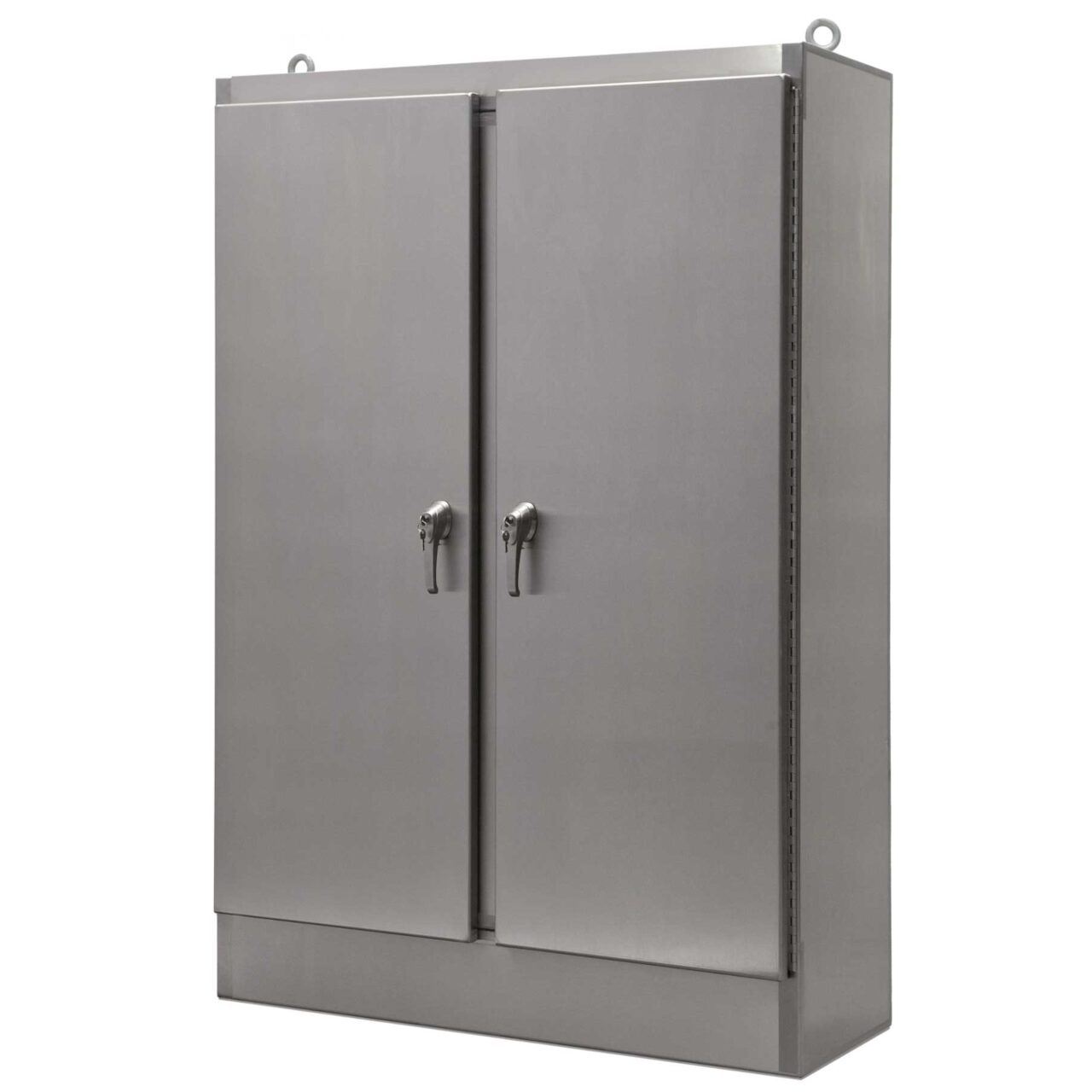 TYPE 4X 304 STAINLESS STEEL DOUBLE DOOR FREESTANDING ENCLOSURE WITH 3 POINT LATCH & KEYLOCKING/PADLOCKING HANDLE