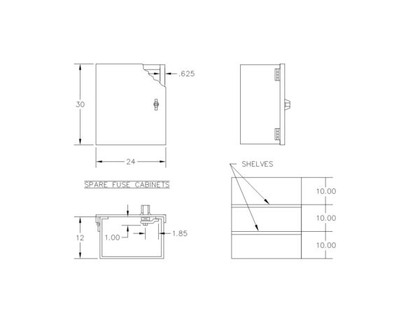 TYPE 1 PAINTED HINGED SPARE FUSE CABINET - 30X24X12 - Image 2