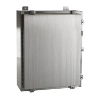 TYPE 4X 304 STAINLESS STEEL SINGLE DOOR WALL MOUNT HINGED COVER ENCLOSURE W/ CLAMPS