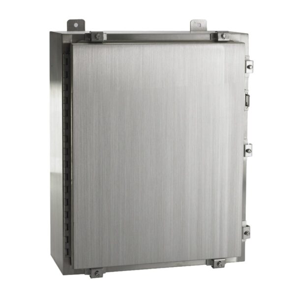TYPE 4X SINGLE DOOR ALUMINUM WALL MOUNT HINGED COVER ENCLOSURE W/ CLAMPS