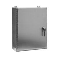 TYPE 4X 304 STAINLESS STEEL HINGED SINGLE DOOR WITH 3 POINT LATCH & KEYLOCKING/PADLOCKING HANDLE