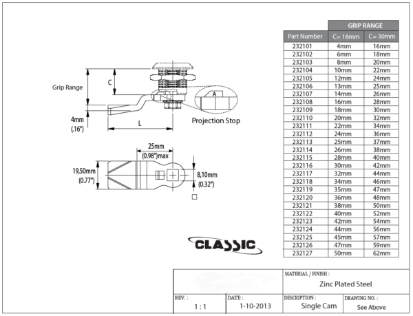 SINGLE POINT LATCH CAM SPL-12 - Image 2