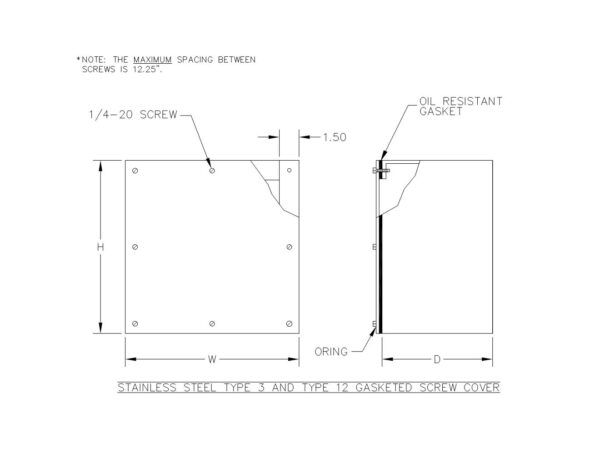 TYPE 3 & 12 304 STAINLESS STEEL GASKETED SCREW COVER BOX - Image 3