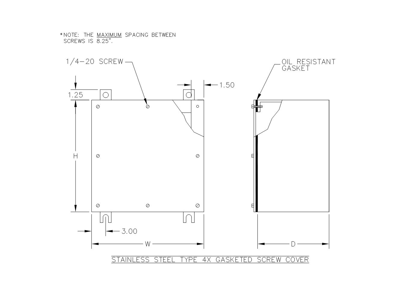 TYPE 4X 304 STAINLESS STEEL GASKETED SCREW COVER BOX - Image 3